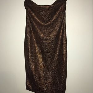 FashionNova brown sequins tube mini dress
